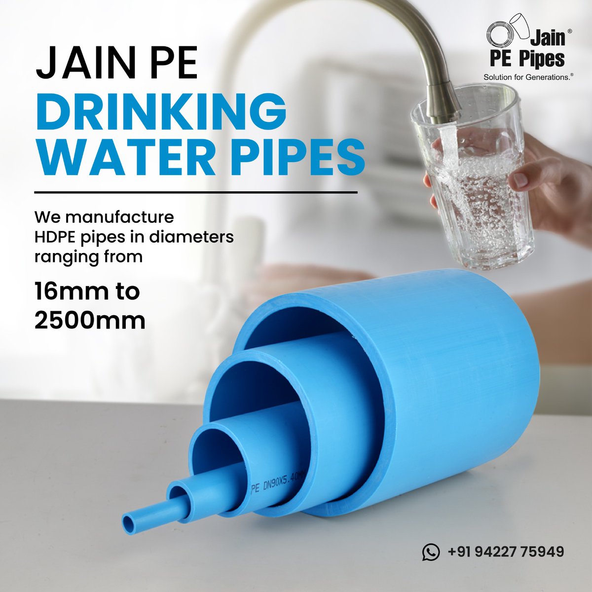 💧Introducing Jain PE Drinking Water Pipes: the ultimate choice for safeguarding community health. Engineered to meet stringent safety standards, Jain Pipes ensure clean and safe drinking water distribution. 💧🌿 #jainpipes #pipes #water #strong #durable