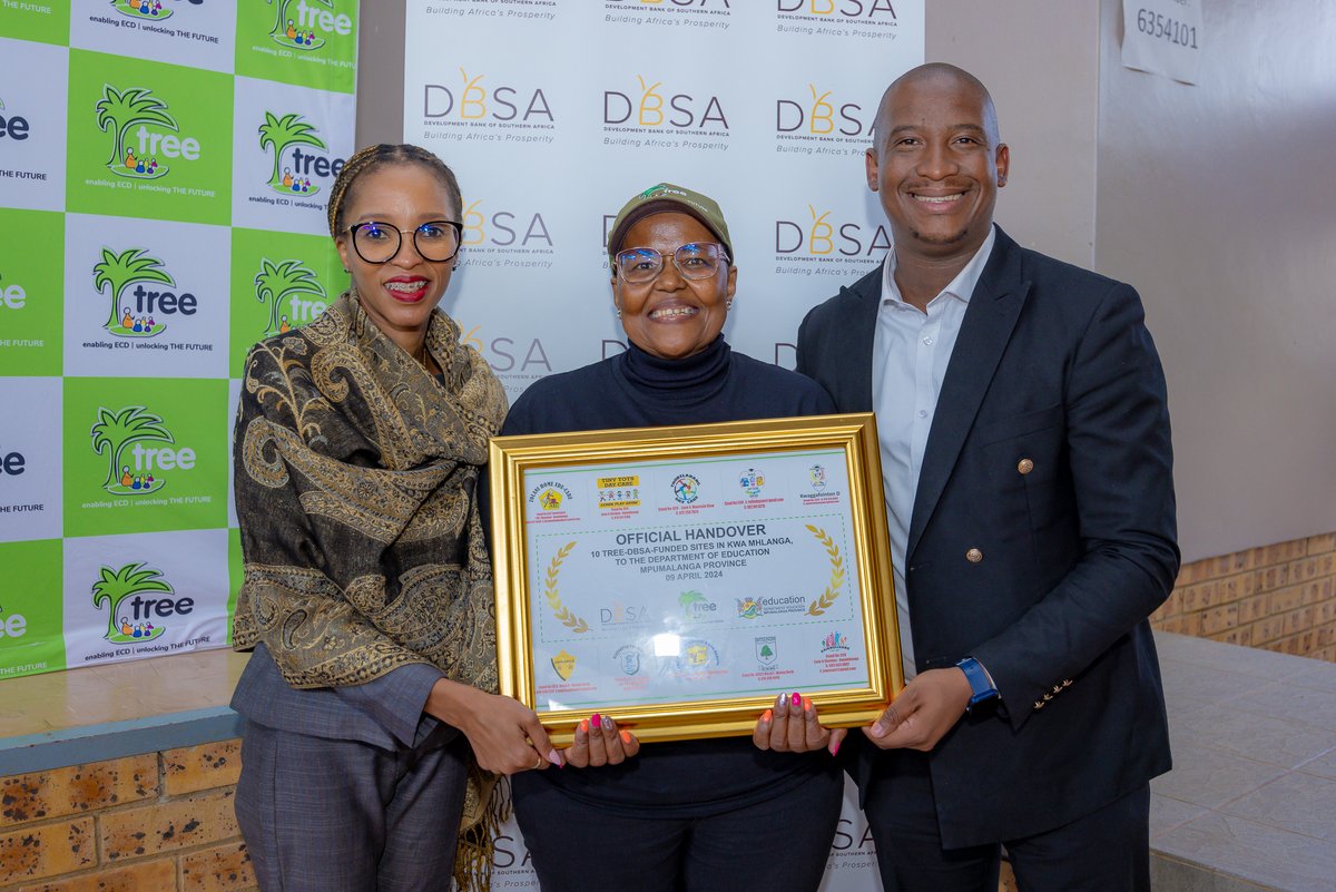 The DBSA, in partnership with Mama's Alliance, has donated R10 million to Teaching Resources for Early Education to support 10 rural Early Childhood Development centres in Mpumalanga. The funds will enable the centres to comply with DBE standards and ECD subsidies. #DBSA #ECDs