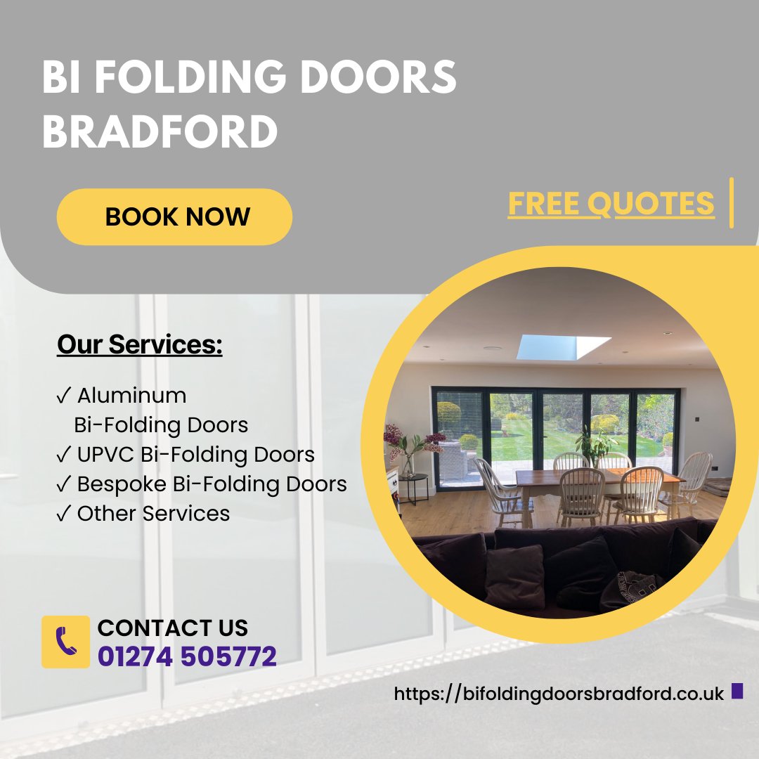 bi_folding's tweet photo. This week, Bi Folding Doors Bradford focused on creating seamless transitions between indoor and outdoor spaces. Explore possibilities by contacting us at 01274 505772 or visiting https://t.co/U6cs8pDyPe for a FREE quotation.

#bradford #aluminumbifoldingdoors #upvcbifoldingdoors https://t.co/6XBfnFky70