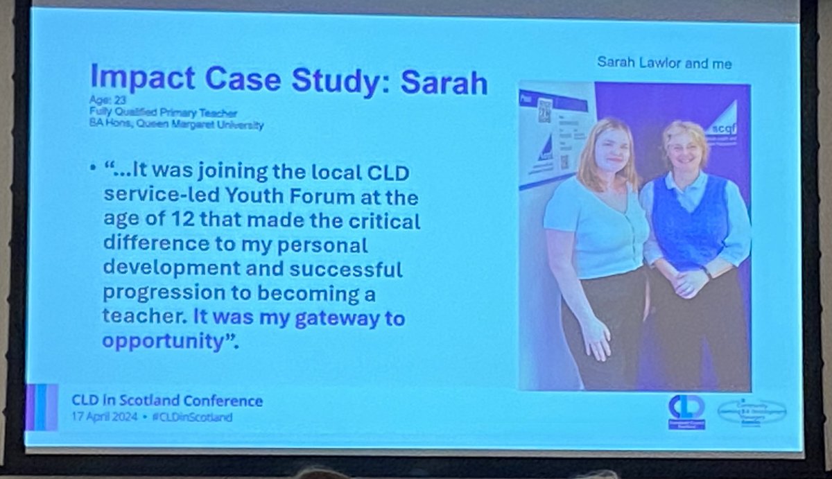 Interesting input from @SCQFPartnership around qualification and training pathways for CLD and the impact of CLD being a gateway to opportunity - 'education is liberation' Freire - Good to connect in discussion with colleagues @edinburghcoll @LAYC2015 @cldstandards #CLDinScotland