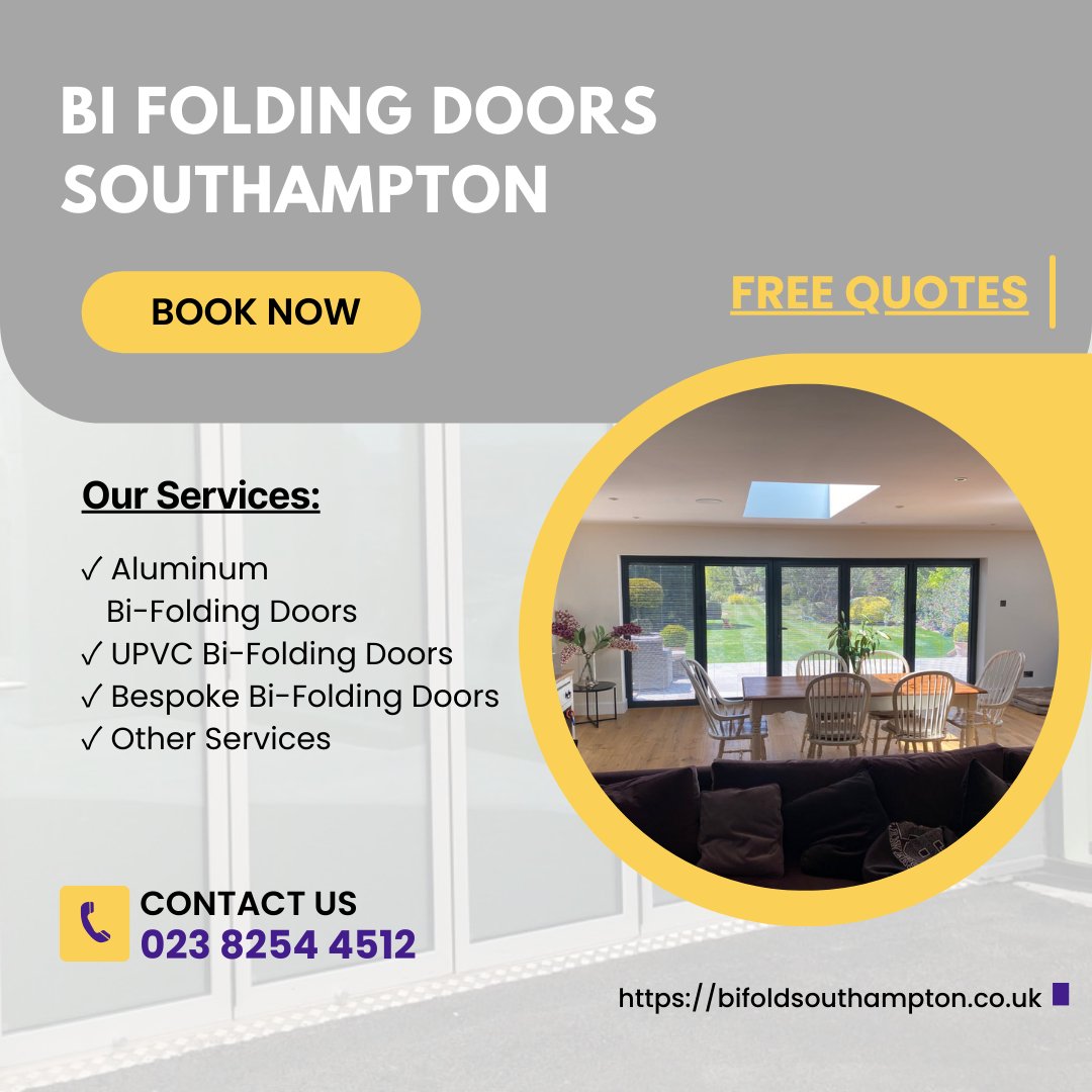 DoorsFold's tweet photo. This week, Bi-Fold Doors Southampton completed projects. Elevate your living areas with our fashionable and functional doors. Contact us at 023 8254 4512 or visit https://t.co/TGSidB5412 to explore your choices.

#southampton #aluminumbifoldingdoors #upvcbifoldingdoors https://t.co/44YRQuuV0I
