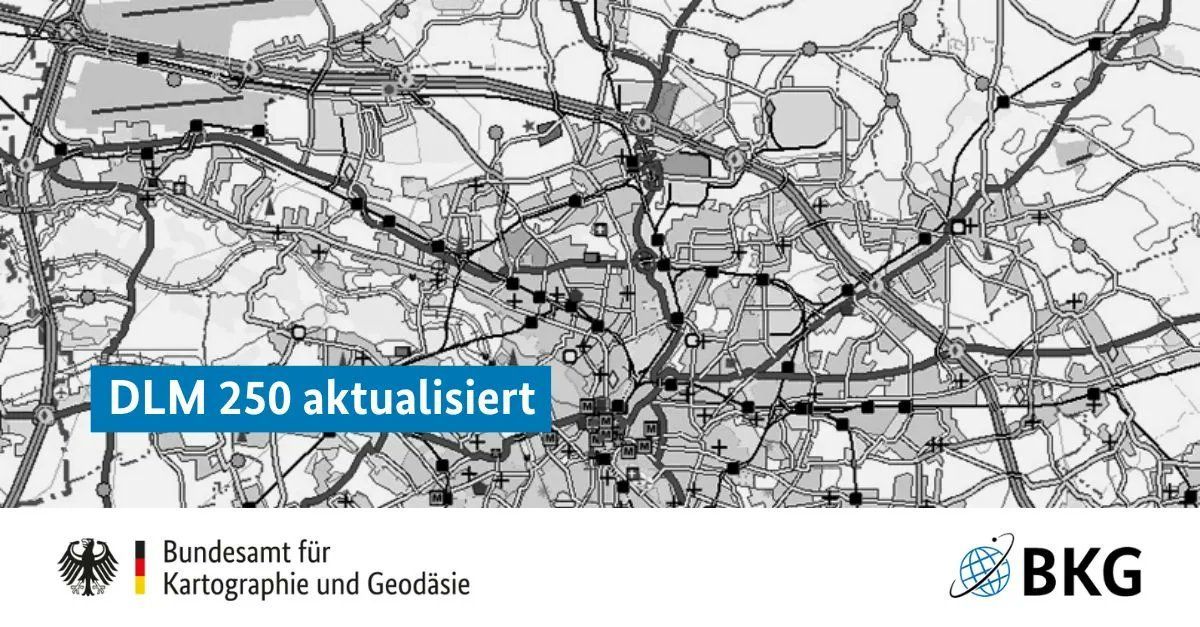 📣 Das Digitale Landschaftsmodell 1:250.000 (#ATKIS-#DLM250) wurde aktualisiert und steht mit dem Stand 31.12.2023 zur Verfügung. #OpenData #Geodaten ℹ️ Mehr Infos: buff.ly/4atwjzr 💾 Download: buff.ly/3Md3DBA