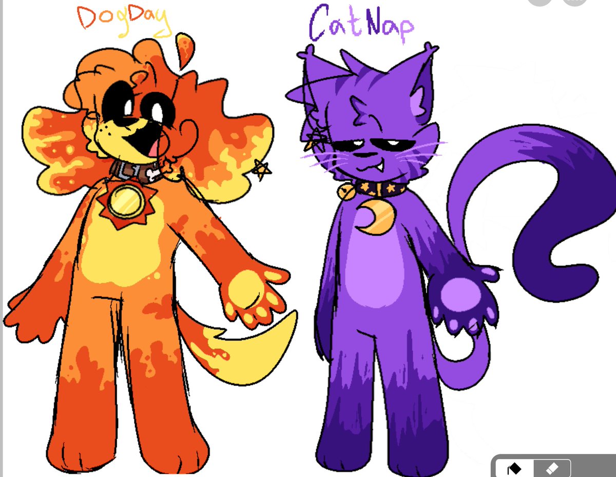 Updated their designs (mostly dogday) Doing the rest now i already have concepts 4 the girls #SmilingCritters #SmilingCrittersAU #catnap #dogday #catnapfanart