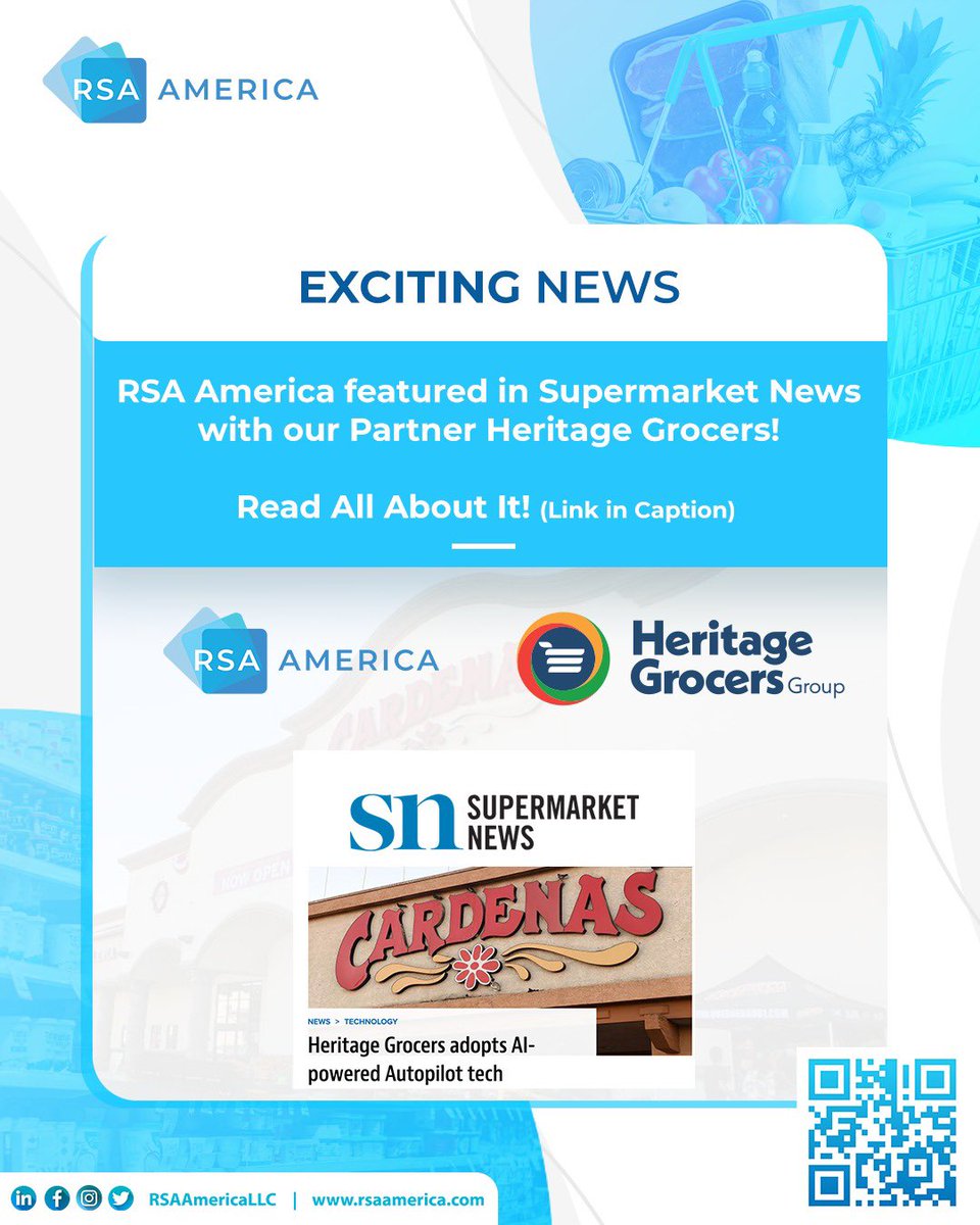 Huge news!  RSA America & Heritage Grocers in @SupermarketNews for our AI-powered Autopilot!  It unlocks data insights for grocers, leading to smarter marketing & a deeper understanding of shopper behaviour. 

Read more:  lnkd.in/gqfvAt64

 #RSAmerica #HGG #Autopilot