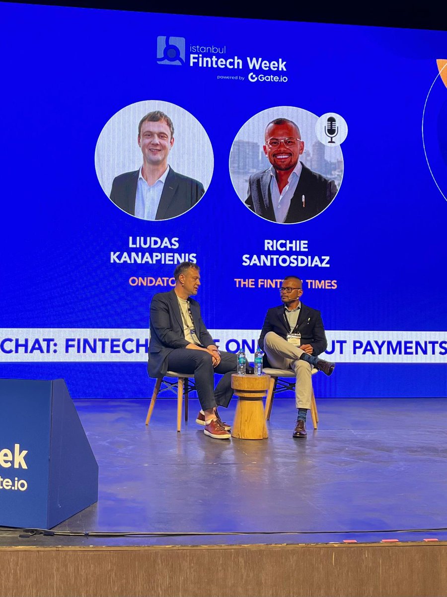 Fireside Chat: 'Fintech is not only about payments' with Richie Santosdiaz ( @santosdiazr2 ) and Liudas Kanapienis 📍Main Hall #IstanbulFintechWeek powered by @Gate_io #IFW24 #Istanbul