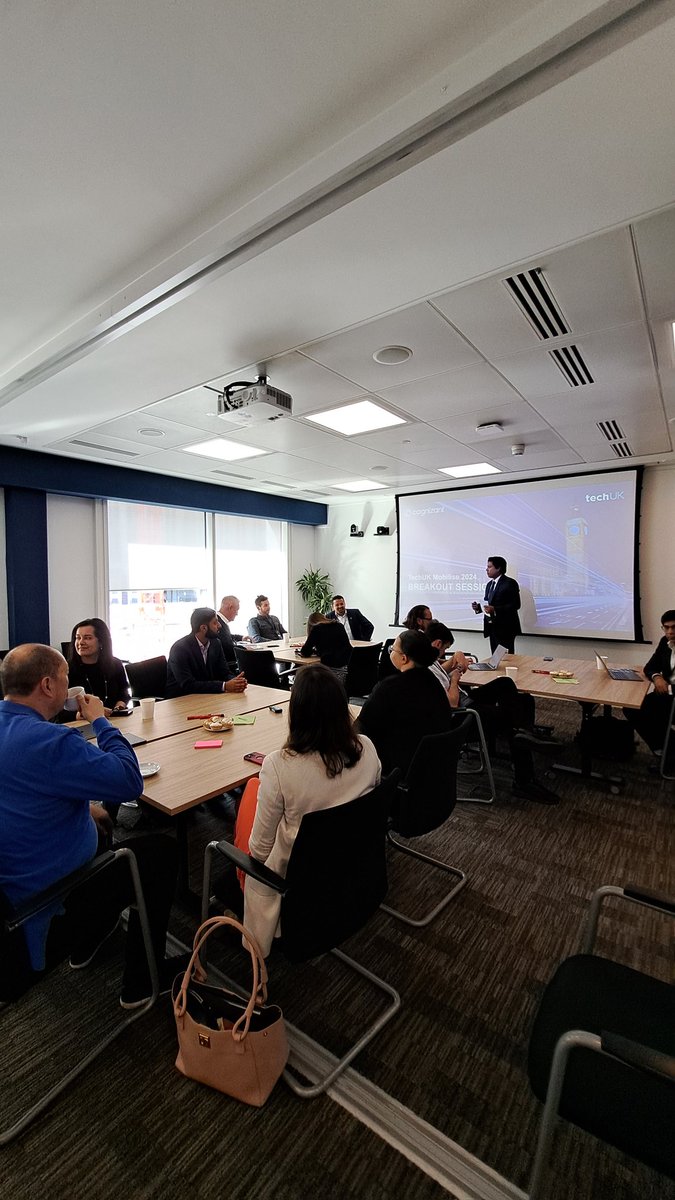 techUK's tweet photo. @Cognizant @CapitaPlc @transportgovuk @Google And we're kick-starting the afternoon sessions with breakout sessions. First one is an interactive workshop by @Cognizant on data. #Mobilise2024 https://t.co/QvndTUw7A7