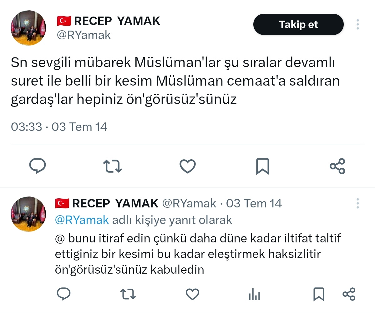 Bir de Beyoğlu Belediye Başkan Yardımcısı olarak belirtilen Recep Yamak'a bakalım... Bu kadar cemaat sevgisi fazla değil mi?