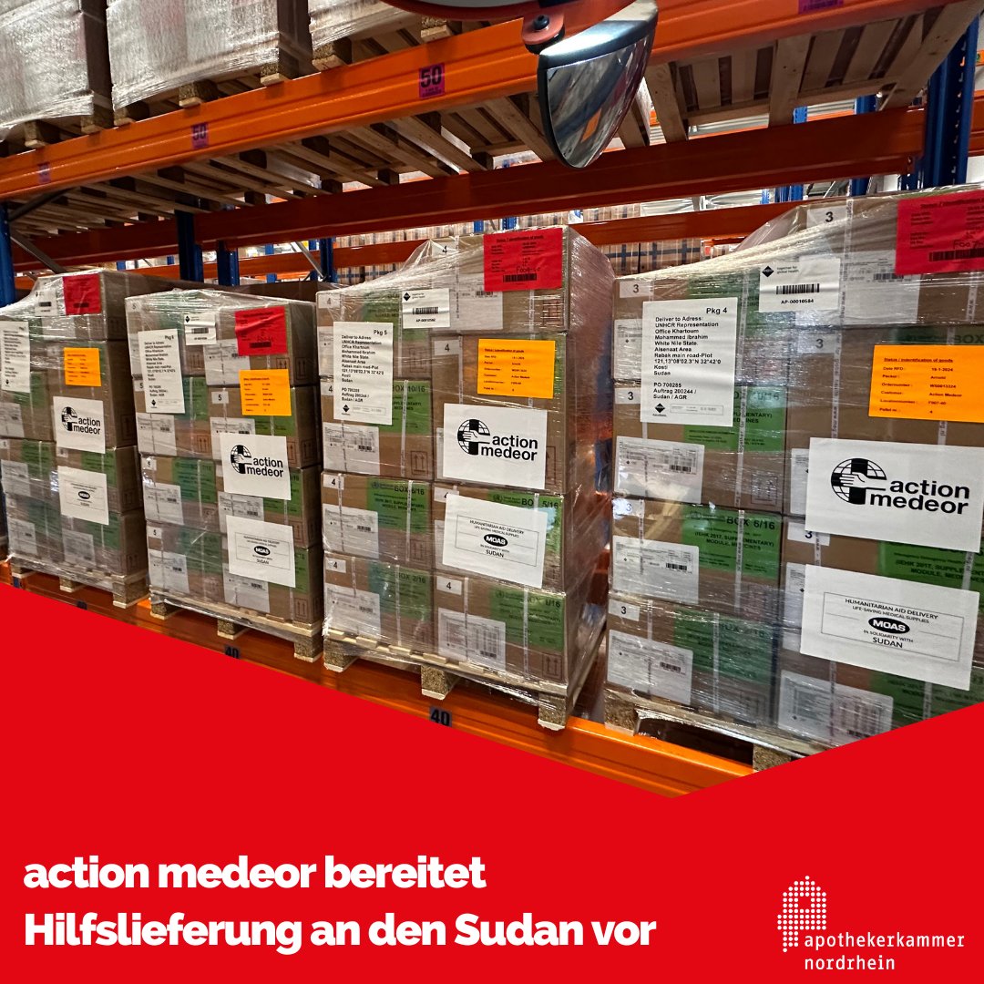 Angesichts der dramatischen humanitären Lage im Sudan bereitet das Gesundheitshilfswerk action medeor zusammen mit der Organisation MOAS eine Hilfslieferung in den Sudan vor.⁠ ⁠ Mehrere medizinische Notfall-Sets im Wert von rund 100.000 Euro warten bereits in den Niederlanden…