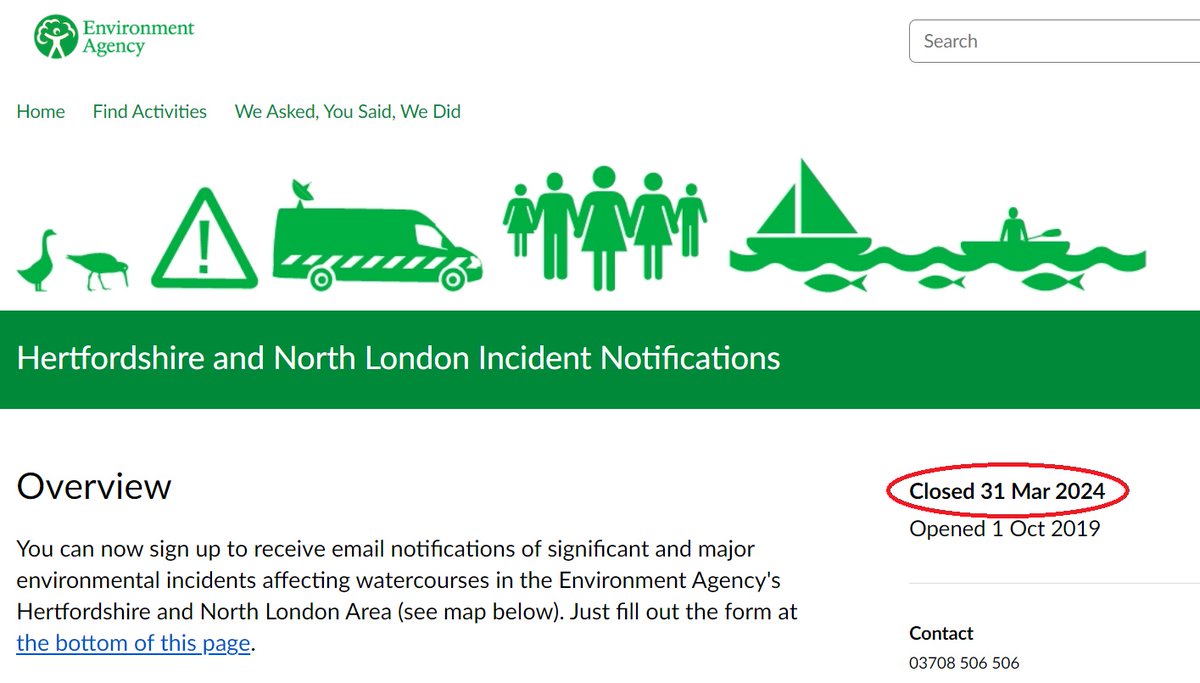 Public alerts for river pollution are essential. Sadly, it seems the Environment Agency has ended notifications for North London. They planned to do this in 2021, we held them to account & changed their mind. We didn't think we'd have to do it again. Please clarify @EnvAgencySE