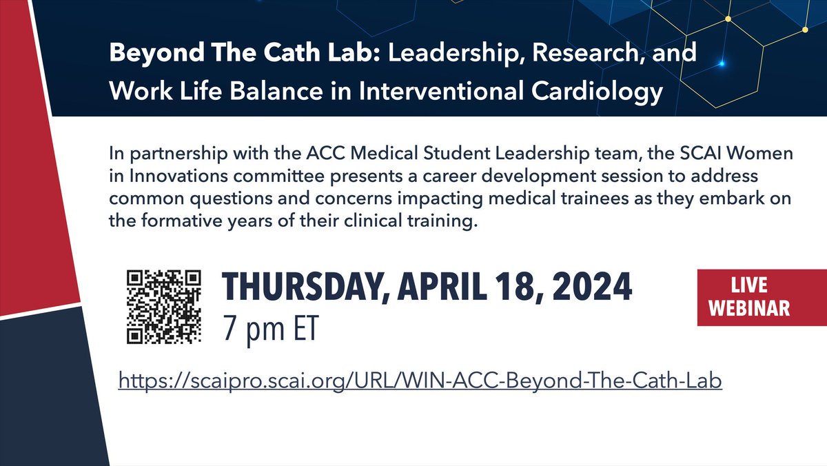 For women (men welcome too!) trainees and medical students - webinar this Thursday on work life balance in the cath lab! @SCAI @OhioACC @JDawnAbbott1 @YSCastroMD @heatherlgornik @baileyannRN @WomenAs1 @SriPittaMD