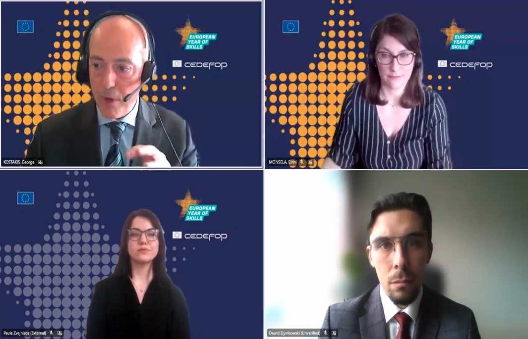 Cedefop's tweet photo. #CedefopGetTogethers on #VETnationalplans
🎛Panel discussion: Dawid Dymkowski, 🇵🇱 Integrated Qualifications System Expert, #ReferNet's Paula Zvejniece 🇱🇻 and Gabriel Radu, 🇷🇴 with Cedefop's @GKostakisEU and Eirini Monsela.
📹Watch: https://t.co/Xeeia0WTGM
#EuropeanYearofSkills https://t.co/AMB8EJIvId