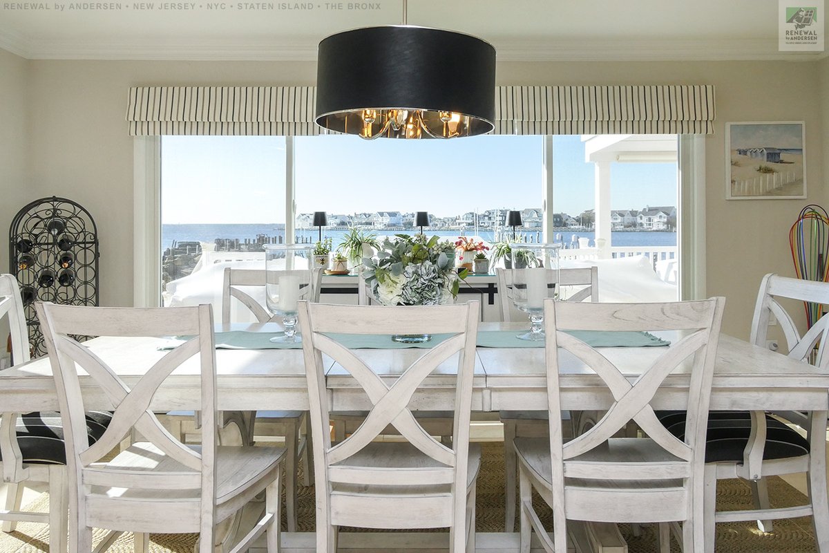 Fantastic dining room with huge new sliding window we installed
. . . . . . . .
Find the perfect windows and doors for your home -- Contact Us Today: (844) 245-2799 -- Renewal by Andersen New Jersey, NYC, Staten Island and The Bronx
#slidingwindow #window #contractor #remodeling