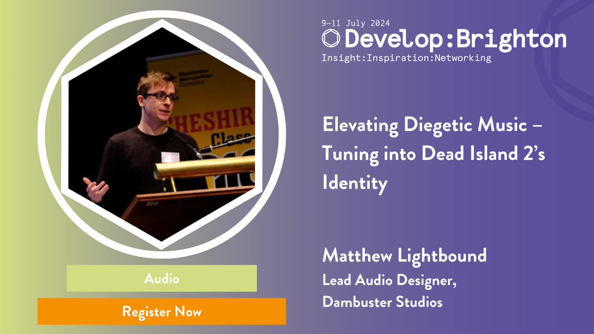 developconf's tweet photo. Don't miss out on audio maestros Matthew Lightbound (@MattLightbound) and Ryan Williams (@ryanwilliamsaud) from @DambusterStudio at Develop: Brighton 2024. Join them as they delve into the creative processes behind the audio of Dead Island 2. #DevelopConf https://t.co/yeYPcby18I