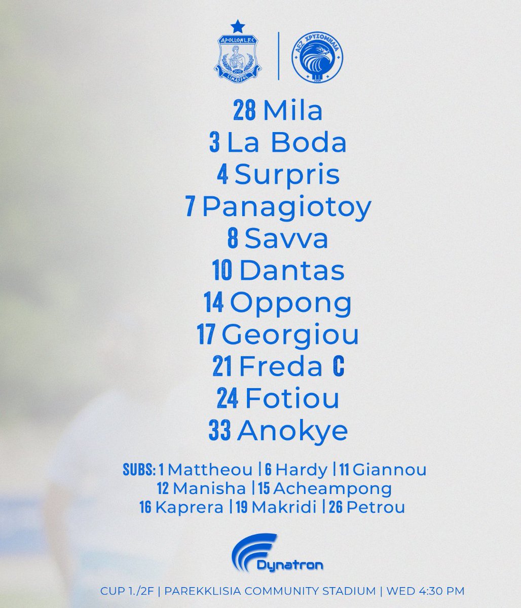 ApollonLadiesFC's tweet photo. STARTING XI 🆚 AEZ 🔵⚪
#weareapollonladies https://t.co/32qQsu4iCD