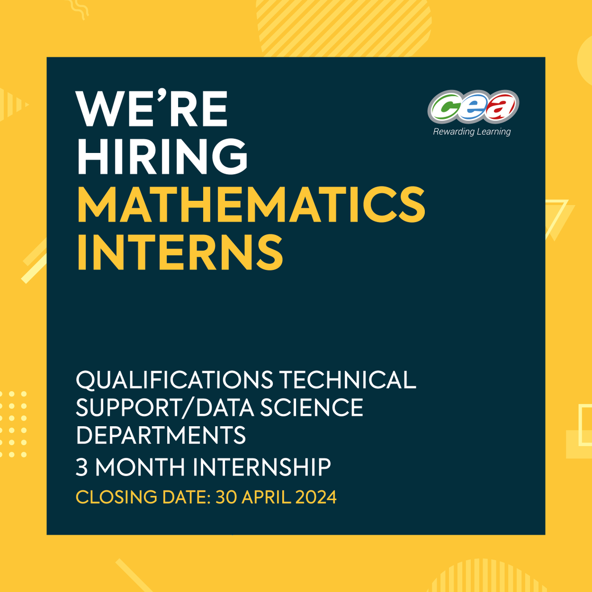 Are you working towards an Undergraduate/Master’s degree in Mathematics, Statistics or Data Science and want to gain a valuable insight into the work of Northern Ireland’s leading awarding body? If so, click on the link below to apply to join our team. 🔗ow.ly/Hqy650RhXTR