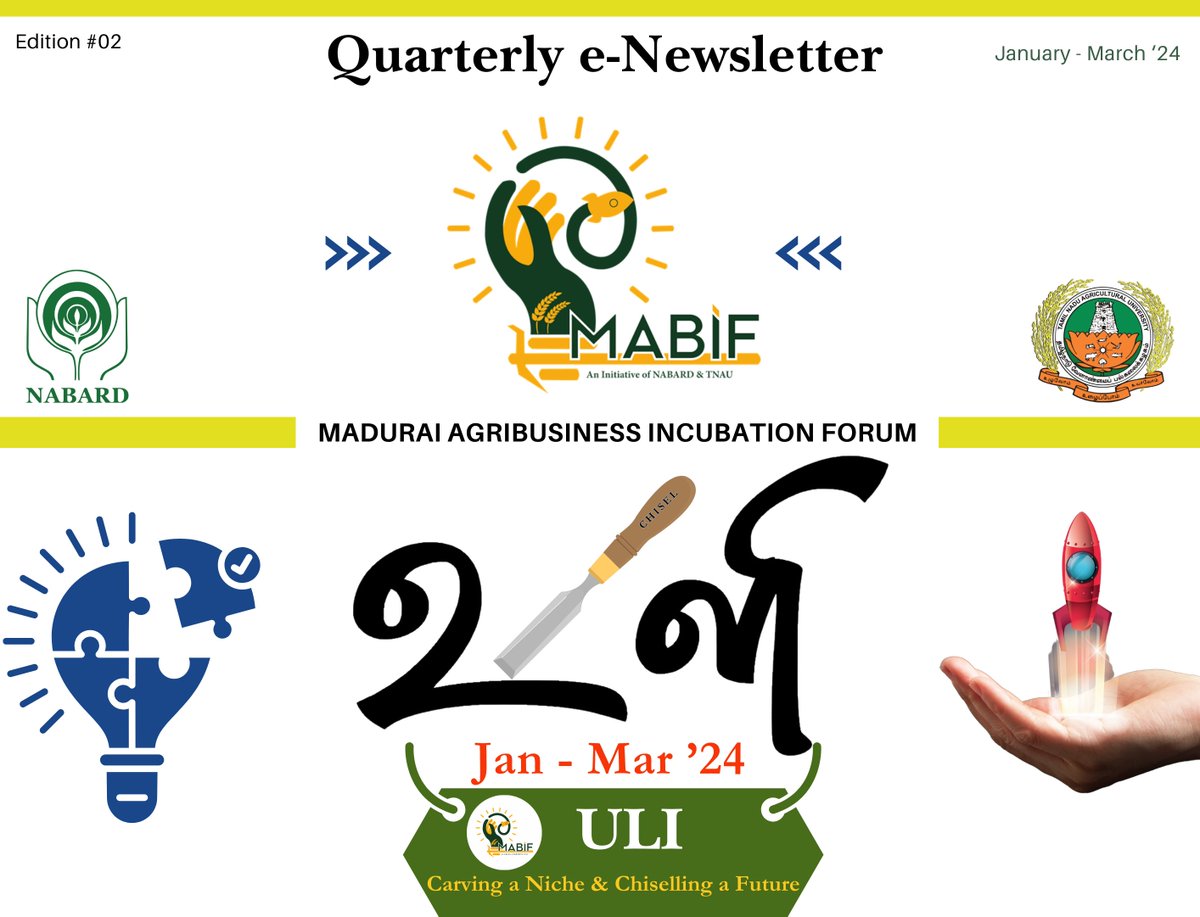 NABARD MABIF is happy to announce the release of the second edition of the MABIF e-Newsletter, 'உளி (Chisel) - ULI'! ✨ Check out the newsletter here: heyzine.com/flip-book/7cc8…