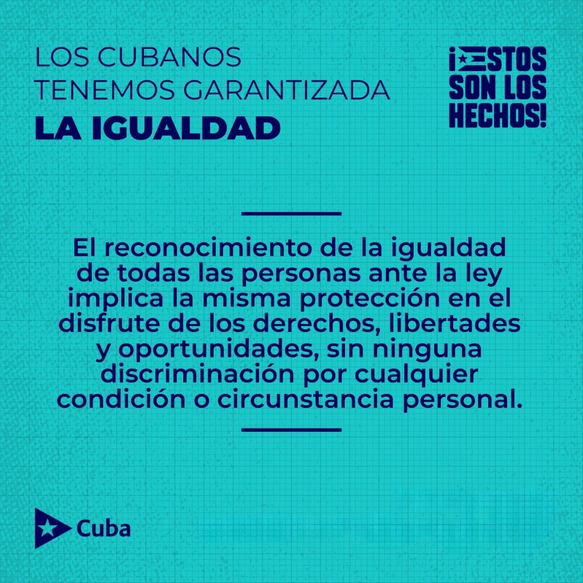 Enfrentamiento a toda forma de discriminación o distinción lesiva a dignidad humana es prioridad para #Cuba Código Penal contiene capítulo titulado “Delito contra el derecho de igualdad” e incluye figuras agravadas cuando concurren motivos discriminatorios en comisión del hecho