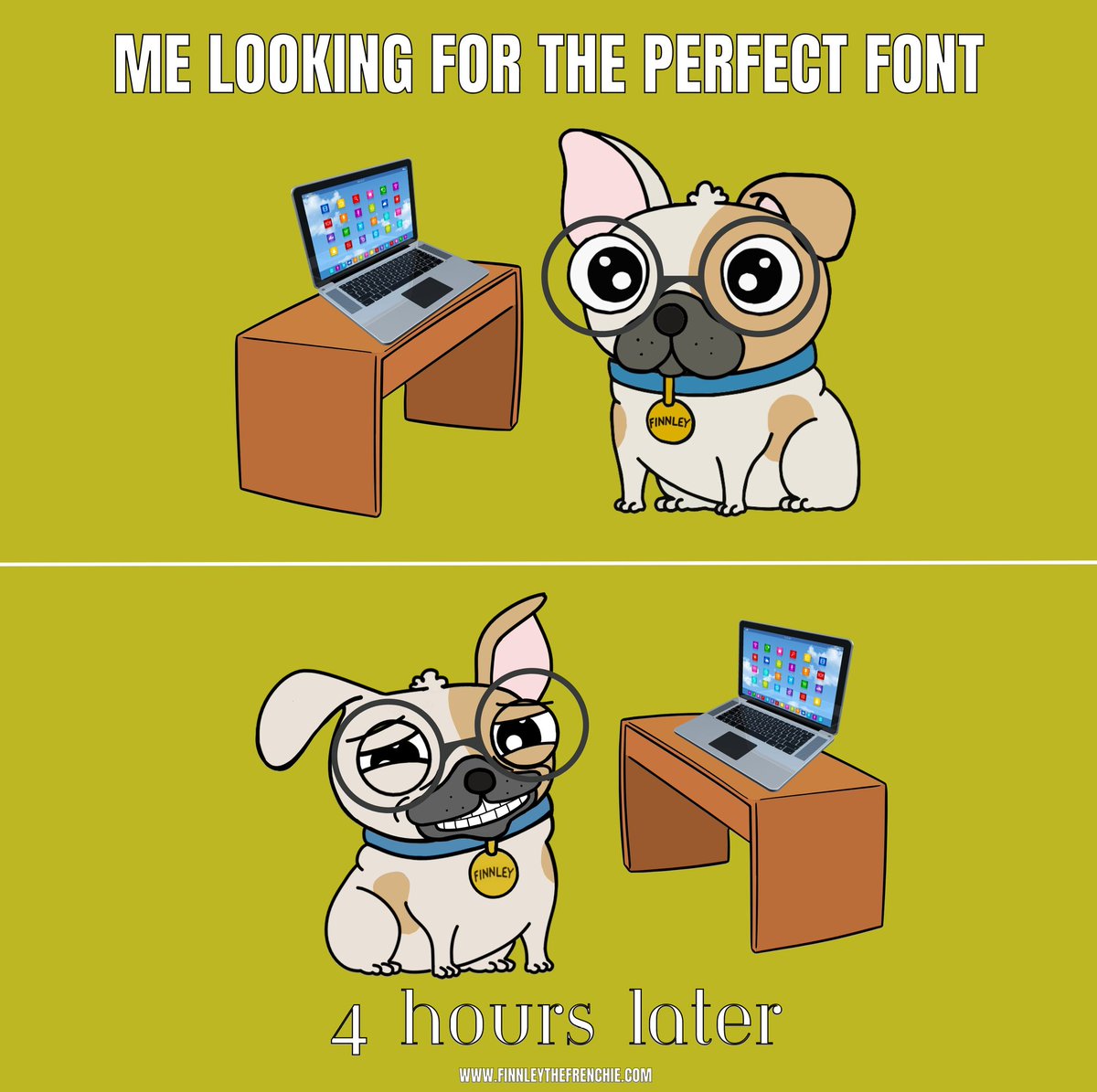 When Times New Roman just won't do it. 🤪

finnleythefrenchie.com

#dog #comedy #dogsoftwitter #dogsoffacebook #dogsofinsta #dogsofinstagram #pet #humor #cartoon #drawing #comics #memes #WednesdayMotivation #Wednesdayvibe #HumpDay