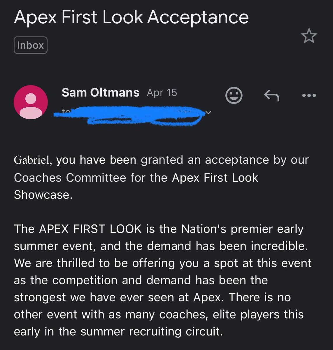 I am honored to be accepted in to the First look event with @ApexLaxEvents on June 1st -2nd.

#NeverGiveUp #KeepGoing #lax
@GCLAXCLUBOH @HaymakersLax @TrueLacrosseOH