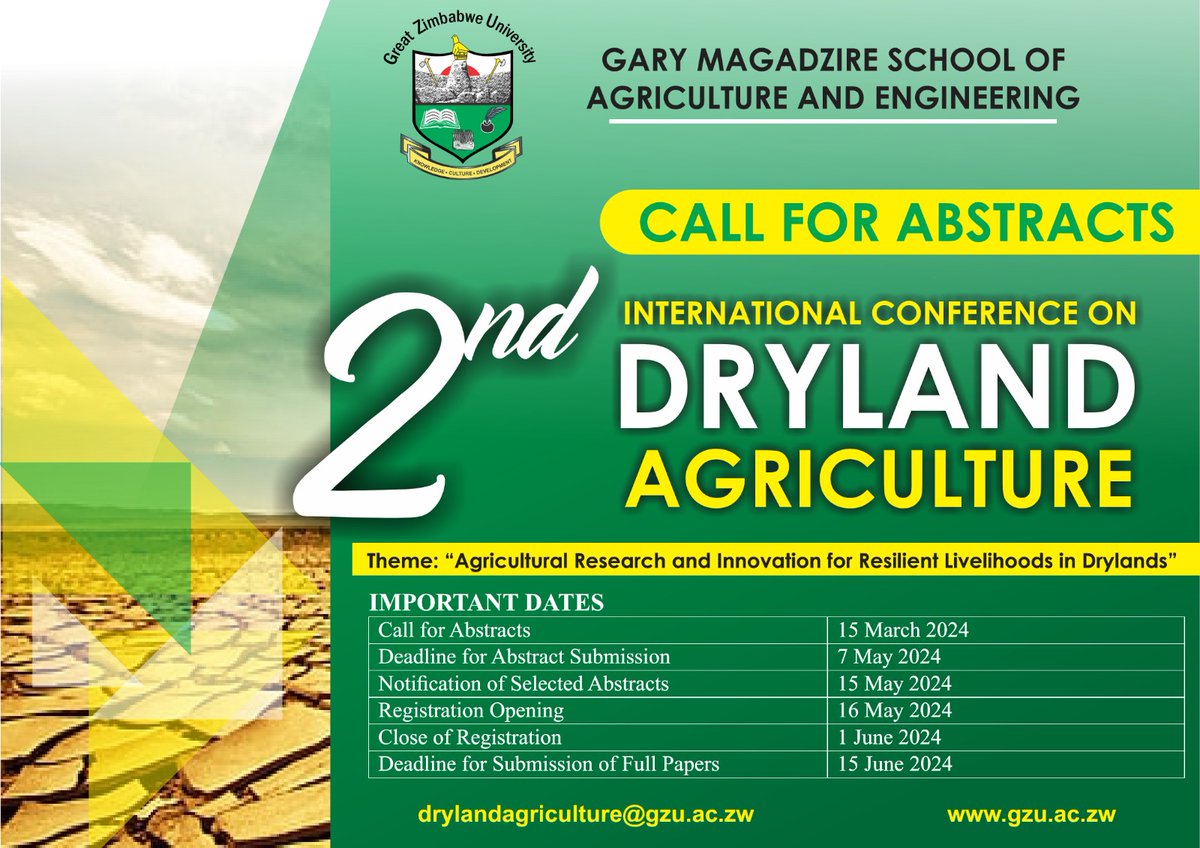 📢Announcement: 2ND INTERNATIONAL CONFERENCE ON DRYLAND AGRICULTURE. More details👇👇 rp-pcp.org/news/2nd-inter…