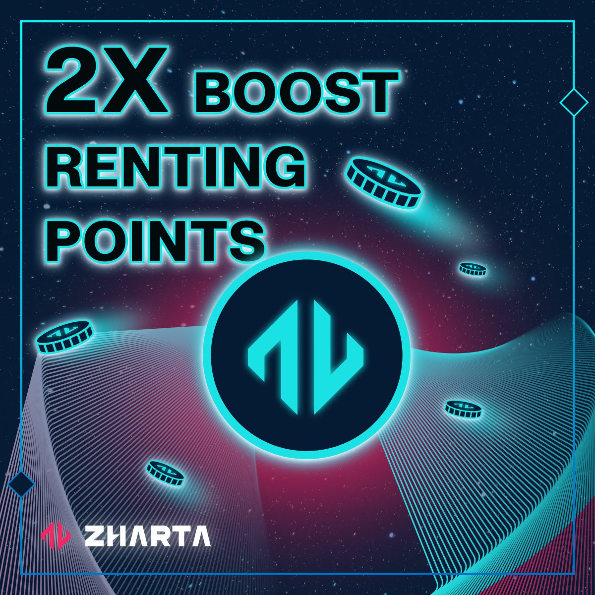 Zharta Points boost, V3 edition! 🚀 To celebrate our recent product upgrade, if you rent something that's been upgraded to V3 you'll get double the rewards, starting yesterday🎉 Enjoy the boost until the end of the current LOTM season! 🎮