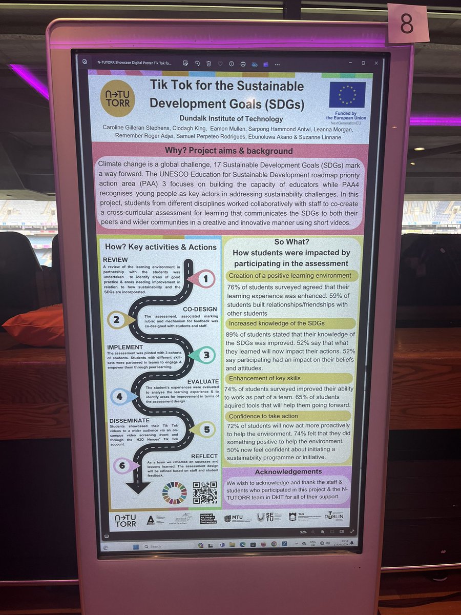 Delighted to be representing our @ntutorr project & student partners at the #NTUTORRShowcase So many interesting projects showcased #esd #Sustainability #sdgs #studentengagement