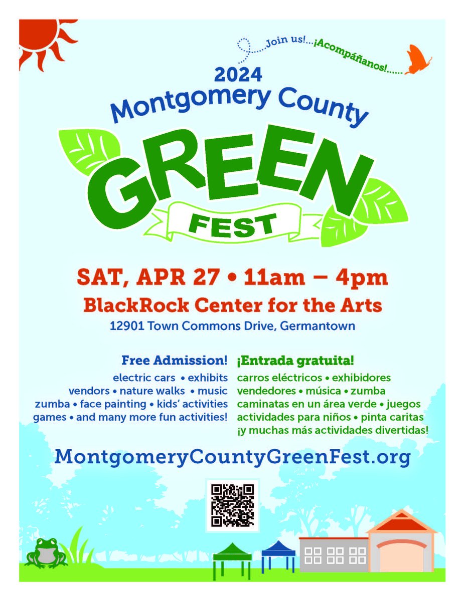 🌎#MCGreenFest is a week from TODAY❗️🌎
MCGreenFest will feature arts & craft vendors and environmental non-profits! Stop by our booth and find out about all our #GreenInitiatives 
🔗tinyurl.com/4m8p2j9t
#montgomerycountymd #EarthMonth #EarthDay #GermantownMD @BlackRockCenter
