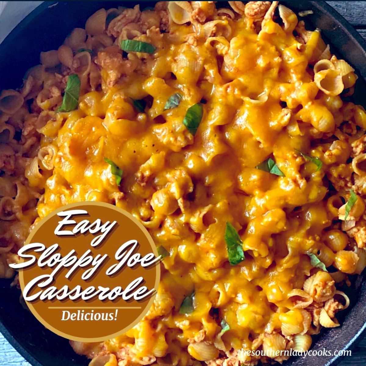 ➡ thesouthernladycooks.com/sloppy-joe-pas… Sloppy joe #pasta casserole. #dinner Comment from website: 'My family raved about this dish! It is so easy to make! I have made it twice, once with ground turkey and once with ground beef. Both were wonderful.' - Janelle