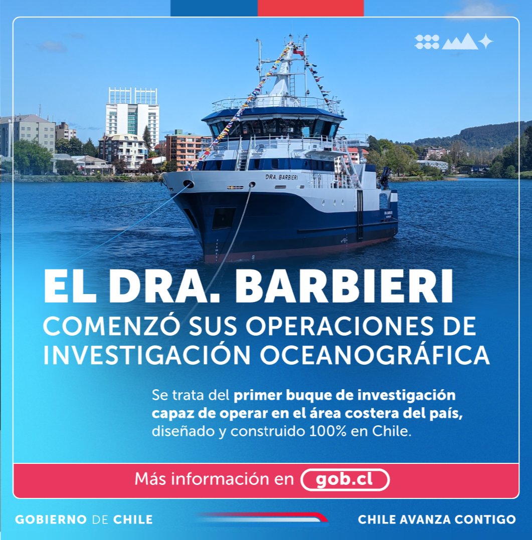 Pusimos en marcha del buque de investigación Dra. Barbieri y concretamos un compromiso de Estado con la investigación y la ciencia, un pilar fundamental en el desarrollo de la #NuevaLeydePesca 🇨🇱

Descubre todos los detalles aquí: s.gob.cl/buqueoceanográ…