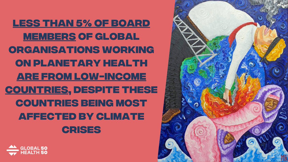 Earth's natural systems falter, hitting marginalized communities hardest & sidelining them from solutions. Our new report investigates how gender influences global responses to #PlanetaryHealth crises. Full report on our website - share to raise awareness! globalhealth5050.org