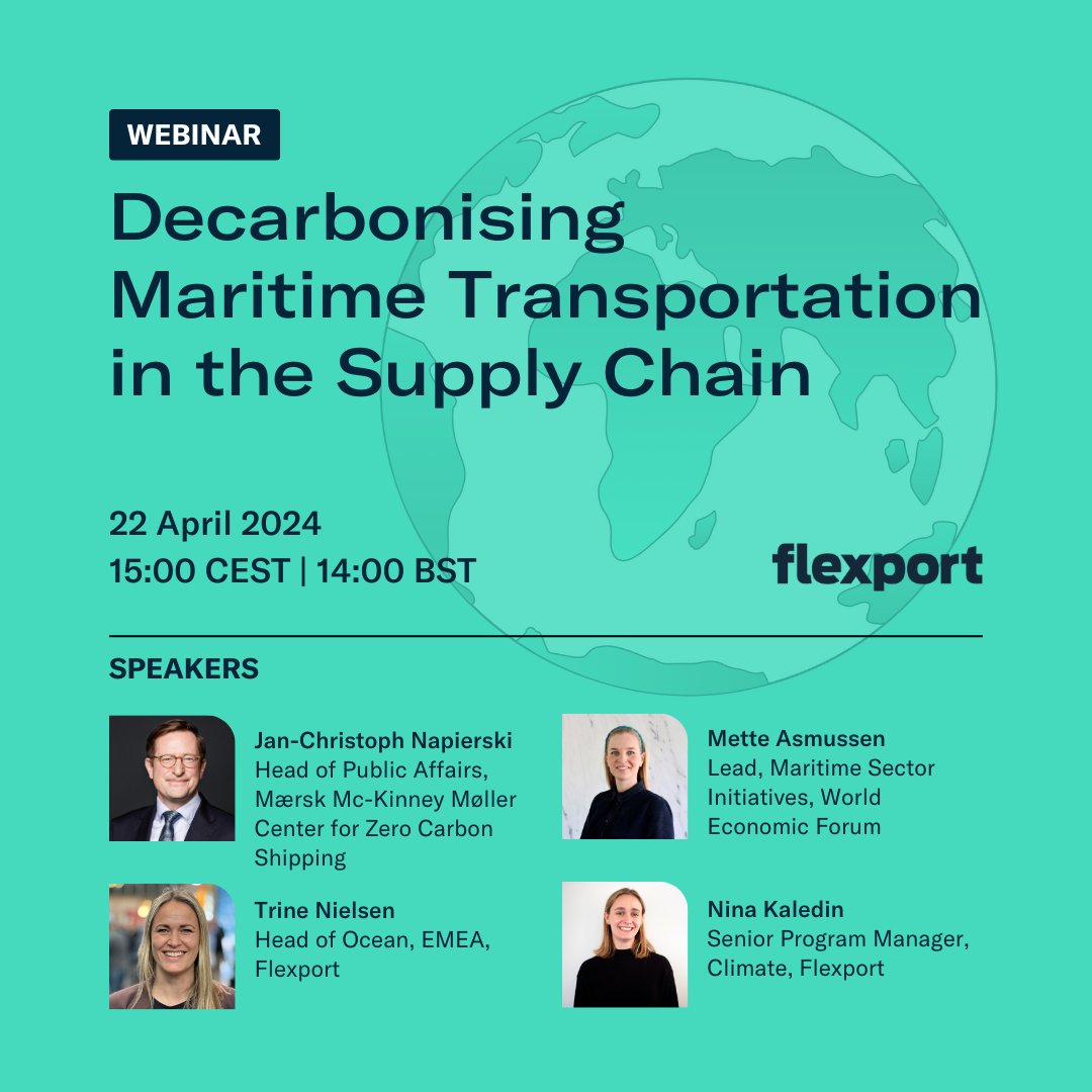 We are excited to announce our upcoming webinar on 🌱 Earth Day, April 22 at 15:00 CEST/9:00 EST! Join us to hear from industry experts and learn about actionable steps to decarbonize maritime transportation in the supply chain. Sign up here: flx.to/webinar-earth-…