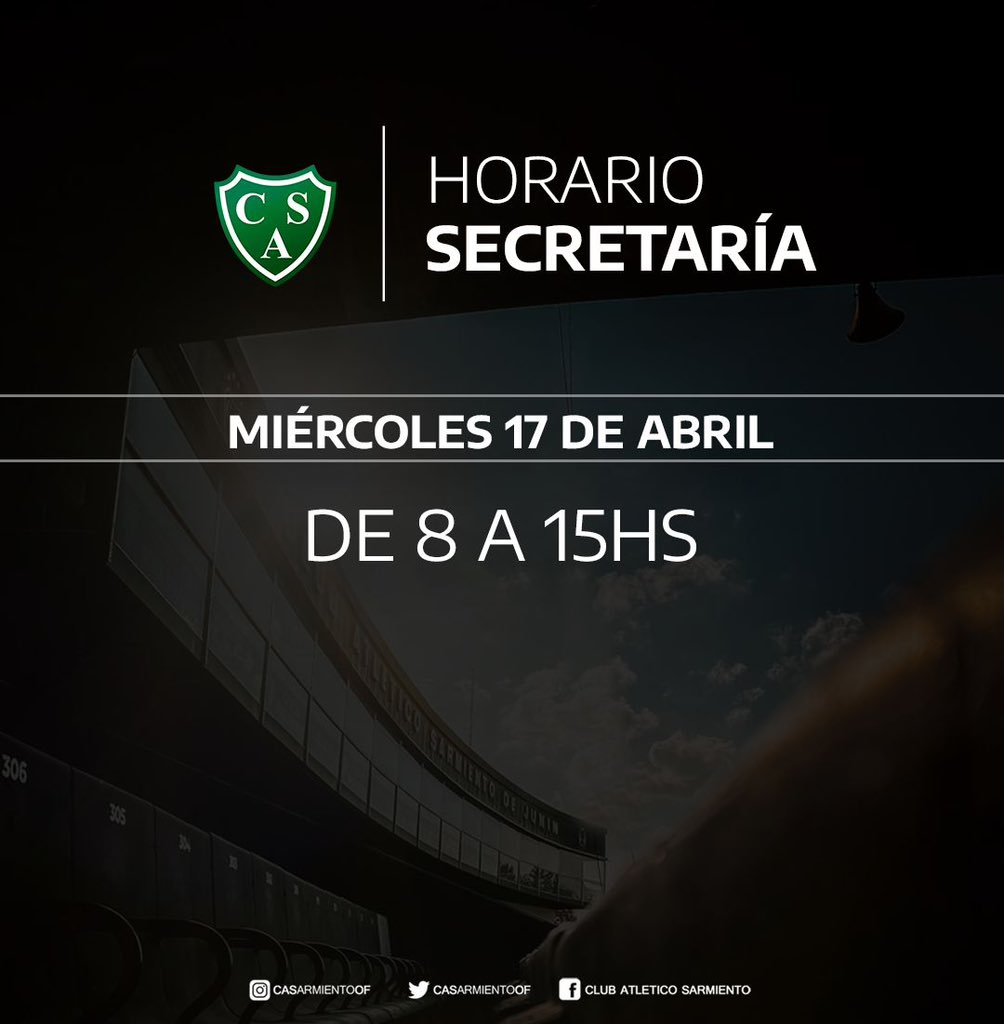 Horario de Secretaría 👇 #DaleVerde 🇳🇬