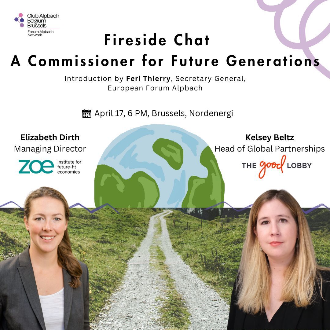 🔔 Don't miss the Fireside Chat on the role of a EU Commissioner dedicated to #FutureGenerations! 📅 Today at 6:00 PM 📍 Brussels, Rue de la Sciences 14A, Floor 7 (Nordenergi) ⏰ Last chance to register here: bit.ly/3Q7GKjU