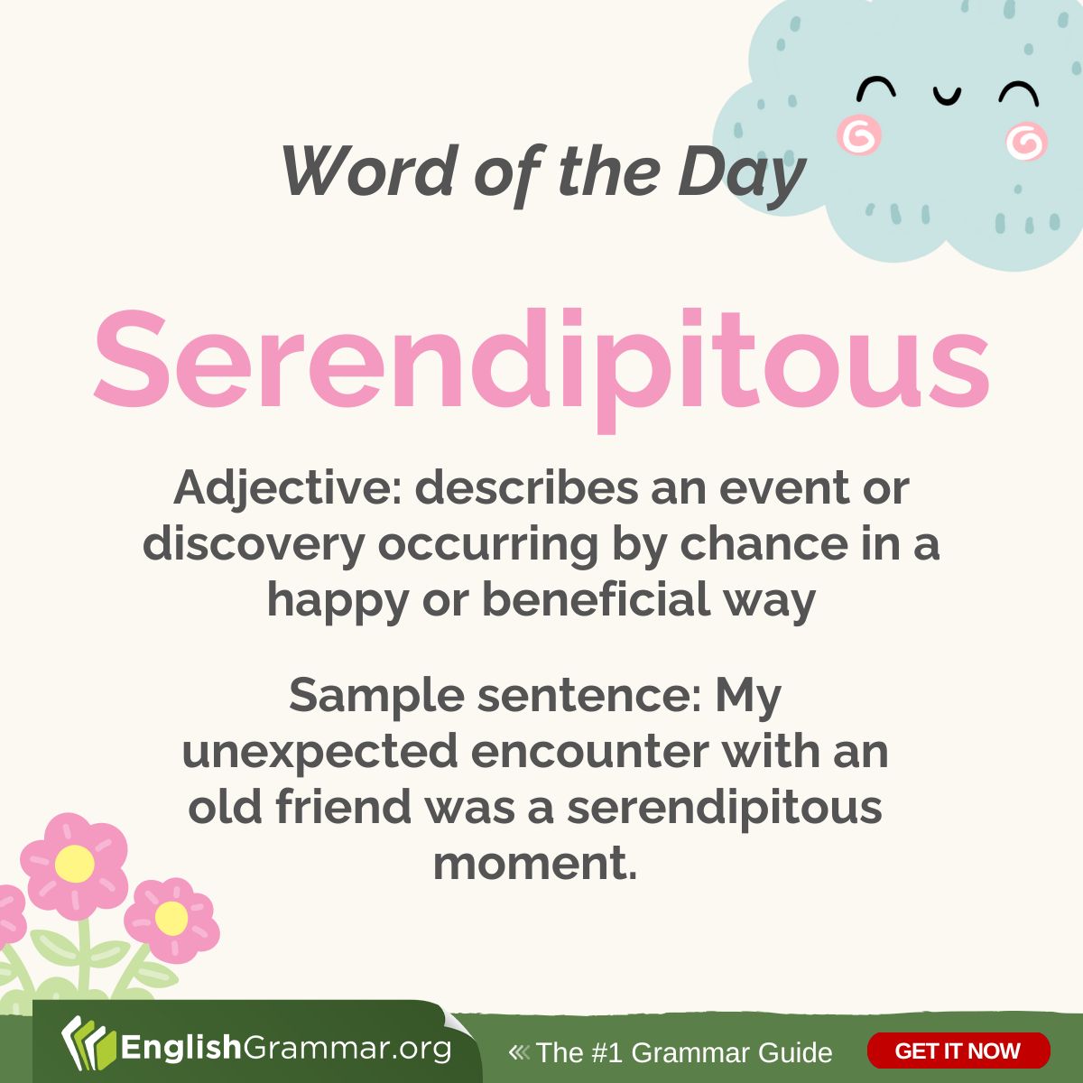 What is 'serendipitous'? #vocabulary #writing #grammar
