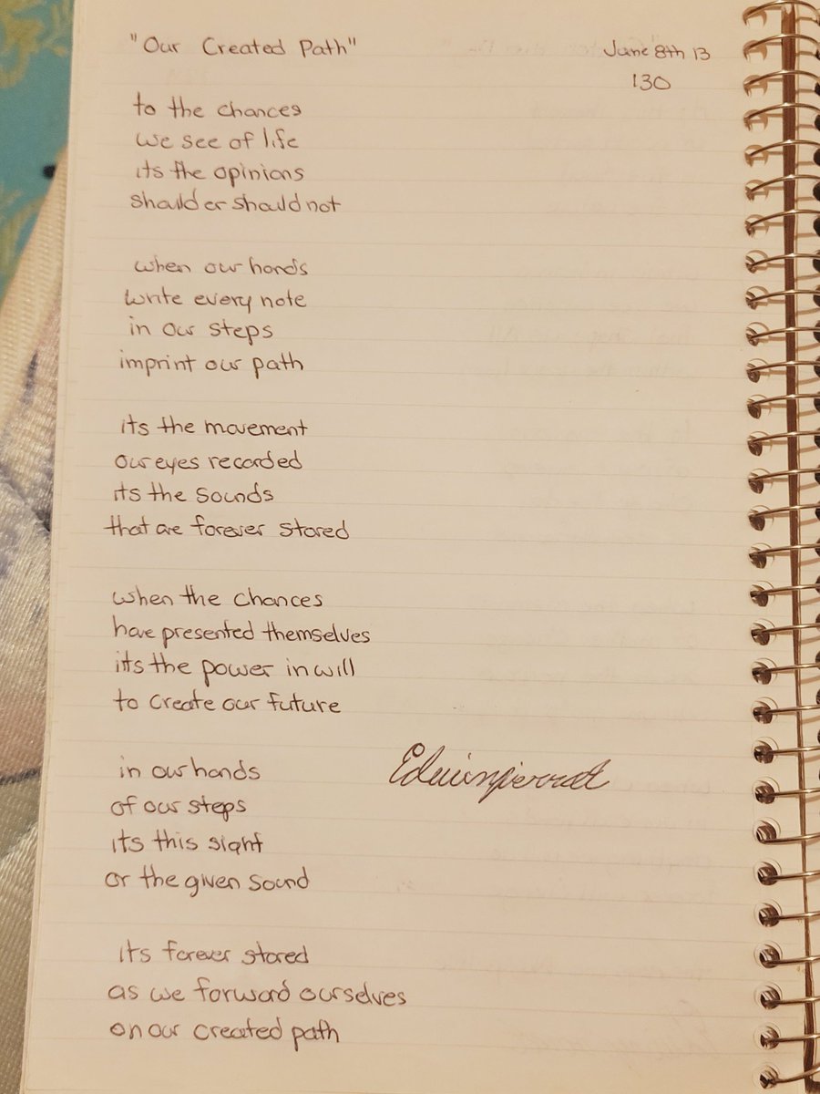 'OUR CREATED PATH'

#Poetry #Poem #Songwriting #CountryMusic #Inspiration #Motivation #WednesdayWisdom #GoodMorning #writing #HandWrittenPoetry