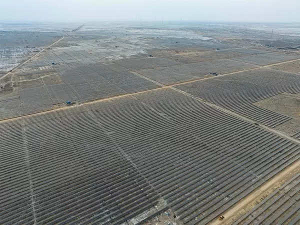 Adani Group's Khavda renewable energy park is spread over 538 square kilometers (roughly five times the size of Paris) 

The land that hardly had any vegetation due to its highly saline soil is today serving as an idle location for a renewable energy park.