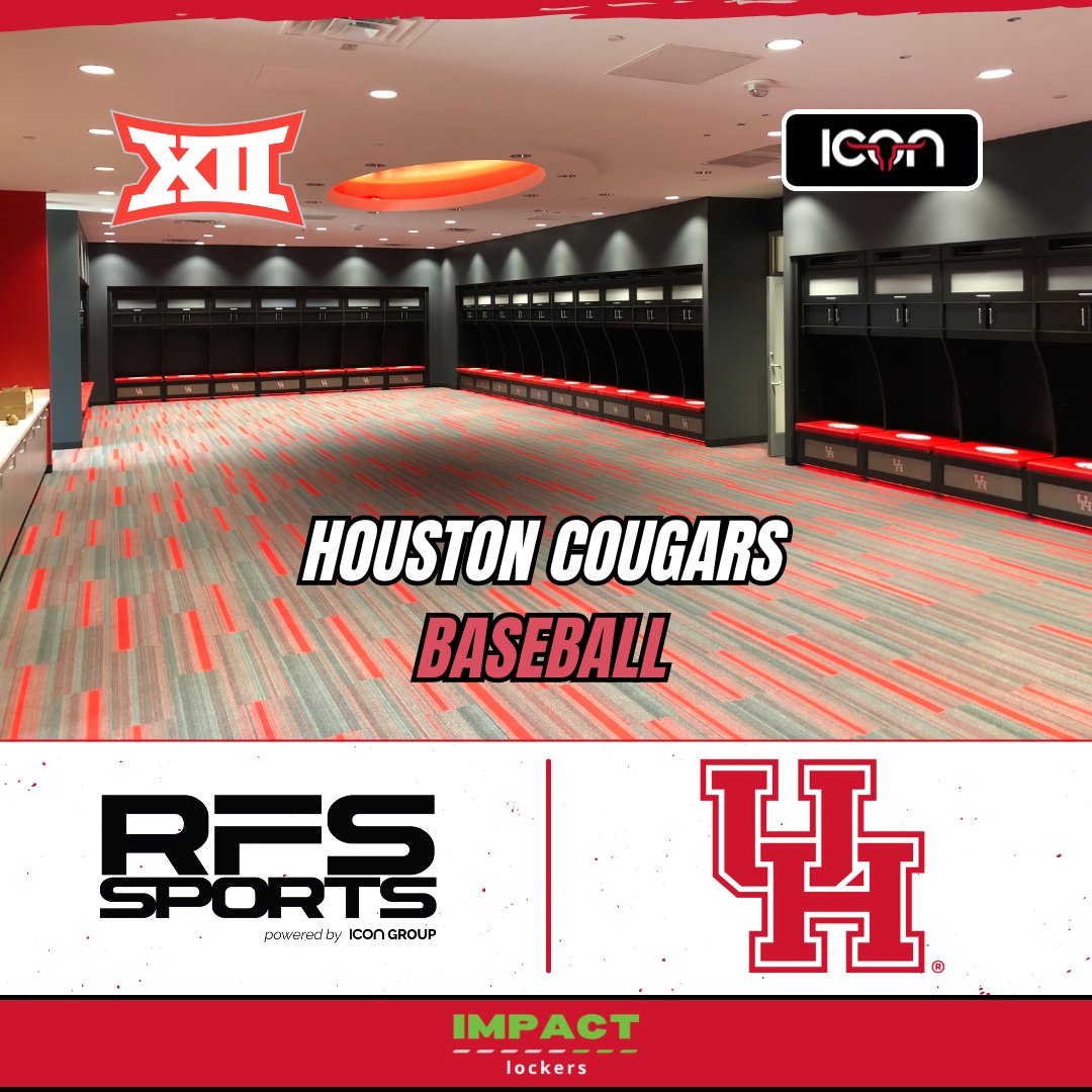 The Houston Cougars baseball team utilizes #IMPACTLockers, a locker designed for athletes with a tough exterior 🔥🔥

Looking for sports flooring installation? Find your local sales rep for more info: team-icon.com/#find-a-sales-…

#WeBuildICONs #IconicRooms