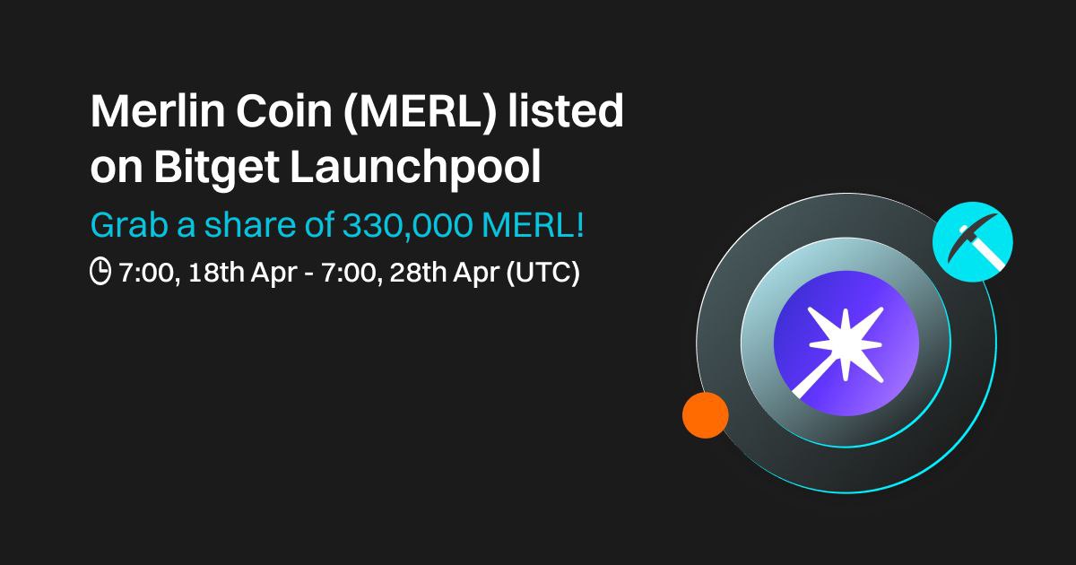 Get ready for the launch of $MERL on Bitget Launchpool! ⛏️ Stake $BGB and $USDT to farm a whopping 330,000 $MERL bitget.com/support/articl… Event starts April 18, 7:00 AM and ends April 28, 7:00 AM (UTC) ✅Follow: @BitgetIndia #Bitget #MERL #Launchpool twitter.com/BitgetIndia/st…