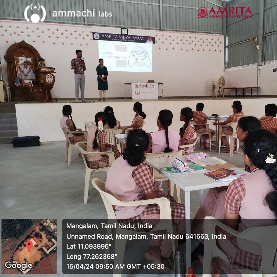 ammachilabs's tweet photo. April 16th - @AMMACHILabs 12 hours workshop on Game Development and AI as part of "The Second Foundation" project, exploring coding and creativity at #AmritaVidyalayam, Tirupur, Tamil Nadu.

#TheSecondFoundation #InnovationInProgress #AMMACHILabs #AmritaVidyalayamTirupur 🌟🔍 https://t.co/5XXDzhs6PV