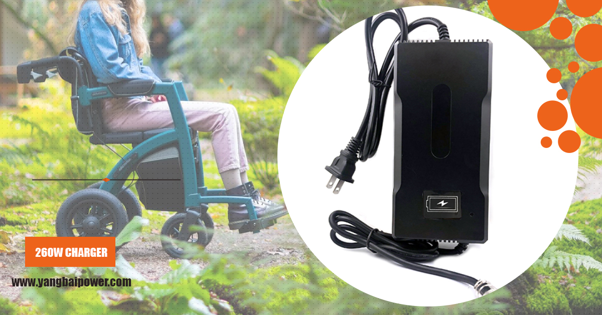 260W electric wheelchair lead acid battery charger!#ElectricWheelchair #MobilityInnovation #ChargeOnTheGo