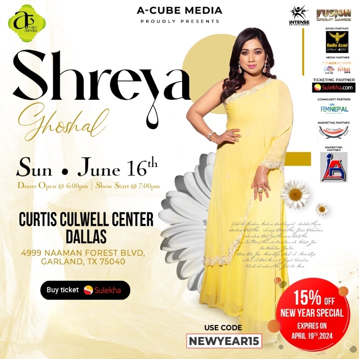 Shreya Ghoshal Live in Dallas: All Hearts Tour - Get 15% Off with Code NEWYEAR15!

Book your tickets now: tinyurl.com/bbjcwzxh

#Shreyaghoshal #Shreyaghoshalconcert #AllHeartsTour2024 #Acubemedia #Dallas #curtisculwellcenter #liveconcert #concert #singingconcert #singingevent