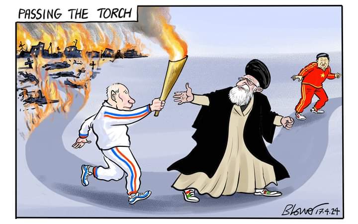 Patrick Blower
The Daily Telegraph
London, UK, April 17, 2024
The Olympic flame
#OlympicFlame #olympicgames #vladimirputin #putin #xijinping #AliKhamenei #Khamenei #iran #terrorist #morons #politics #editorialcartoons #cartoons #caricature #illustration