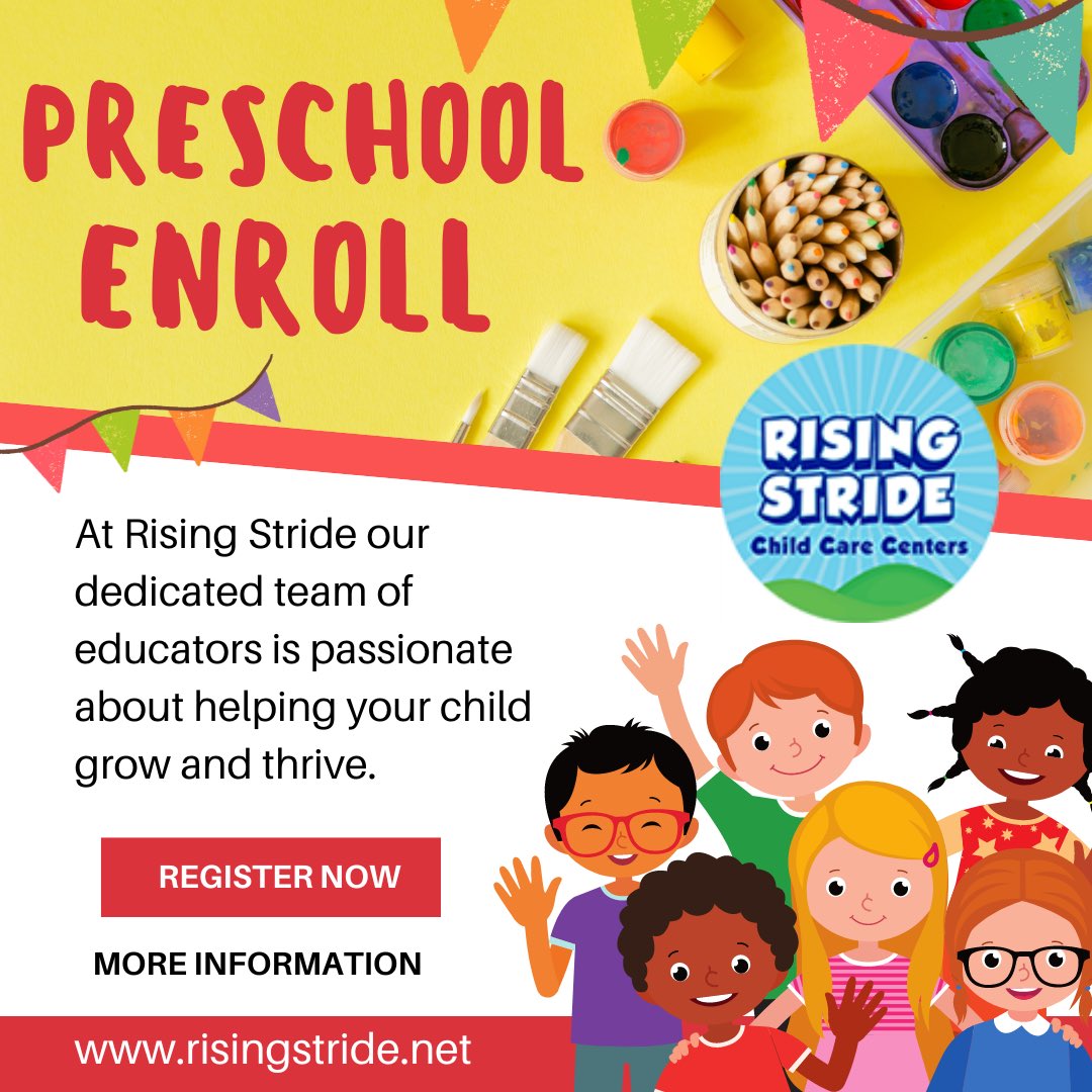 Rising Stride provides  a safe learning environment and stimulating educational experiences from caring qualified teachers. risingstride.net #qualitychildcare #preschool 
#toddler #ChildCareCenter #earlylearning #delco #risingstride