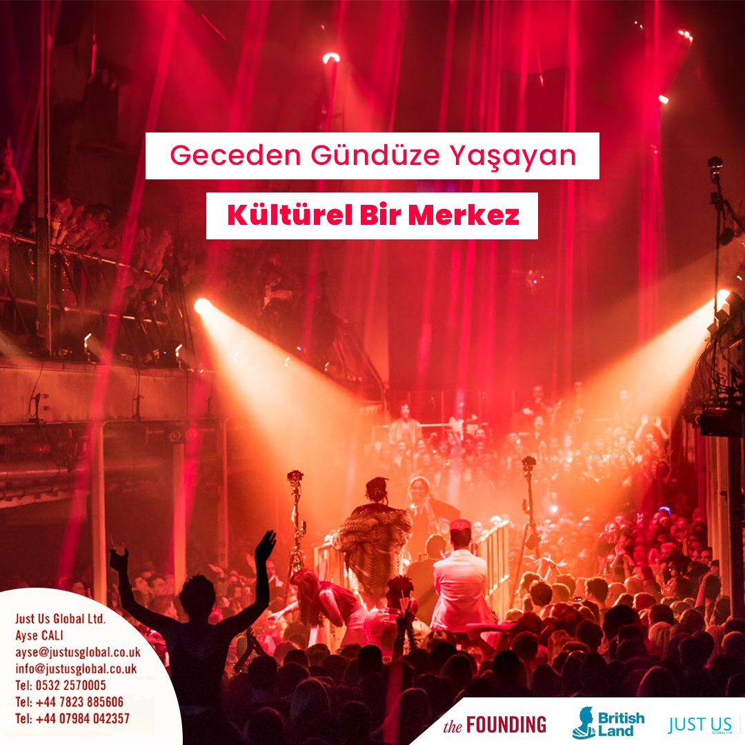 Just_Us_Global's tweet photo. Kültür-sanat odaklı yaşam alanları, günün her saatinde katılabileceğiniz organizasyonlar ile 24 saat canlı sosyal mekanlar ve eğlence imkanı sunan The Founding Projesi Londra’nın merkezinde sizleri bekliyor. https://t.co/vjCfmkQj7z