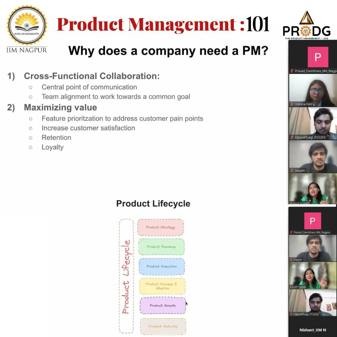 PRODG_IIMNagpur's tweet image. Greetings from PRODG ! 🚀

PRODG, IIM Nagpur recently hosted &quot;Product Management 101: Unraveling the PM Journey,&quot; featuring industry luminaries Kunjal Rupala and Aagam Mehta.
 
Stay connected with PRODG for more opportunities! 

#PRODG #IIMNagpur #ProductManagement #MBA