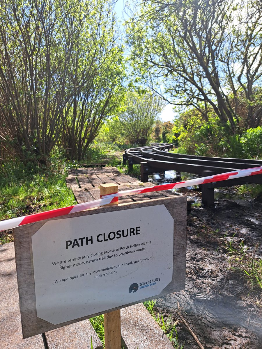 Please be aware, there is a partial path closure at Higher Moors. This is currently a hazardous construction site with a structure that is unsafe to walk on till the path is finished by the Rangers.

Please do not cross the tape line at this time while walking in this area ⚠️