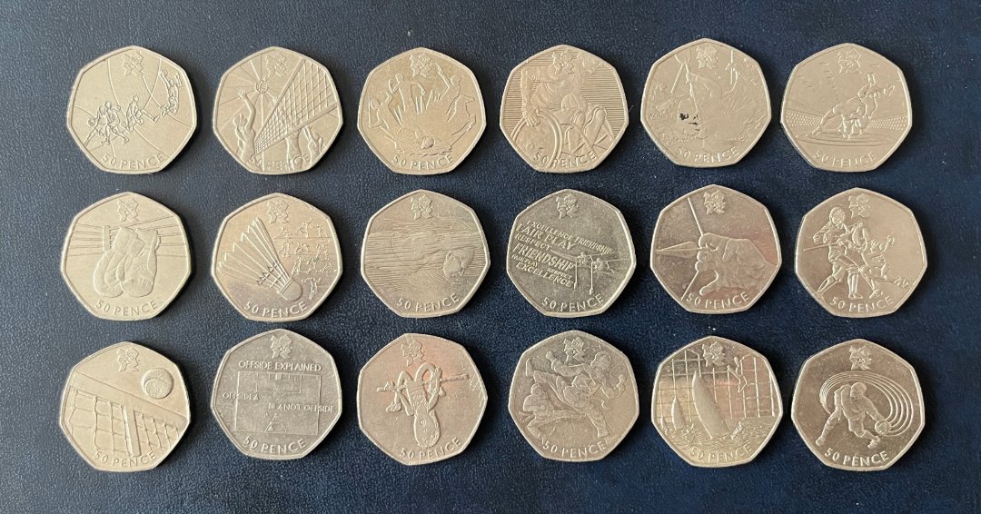 Today marks 100 days until @OlympicsParis! 🏃‍♀️💪🥇

Below are a selection of coins from the collection of 50ps we struck for the London 2012 games. Did you find any in your change? 🤔 @TeamGB @ParalympicsGB