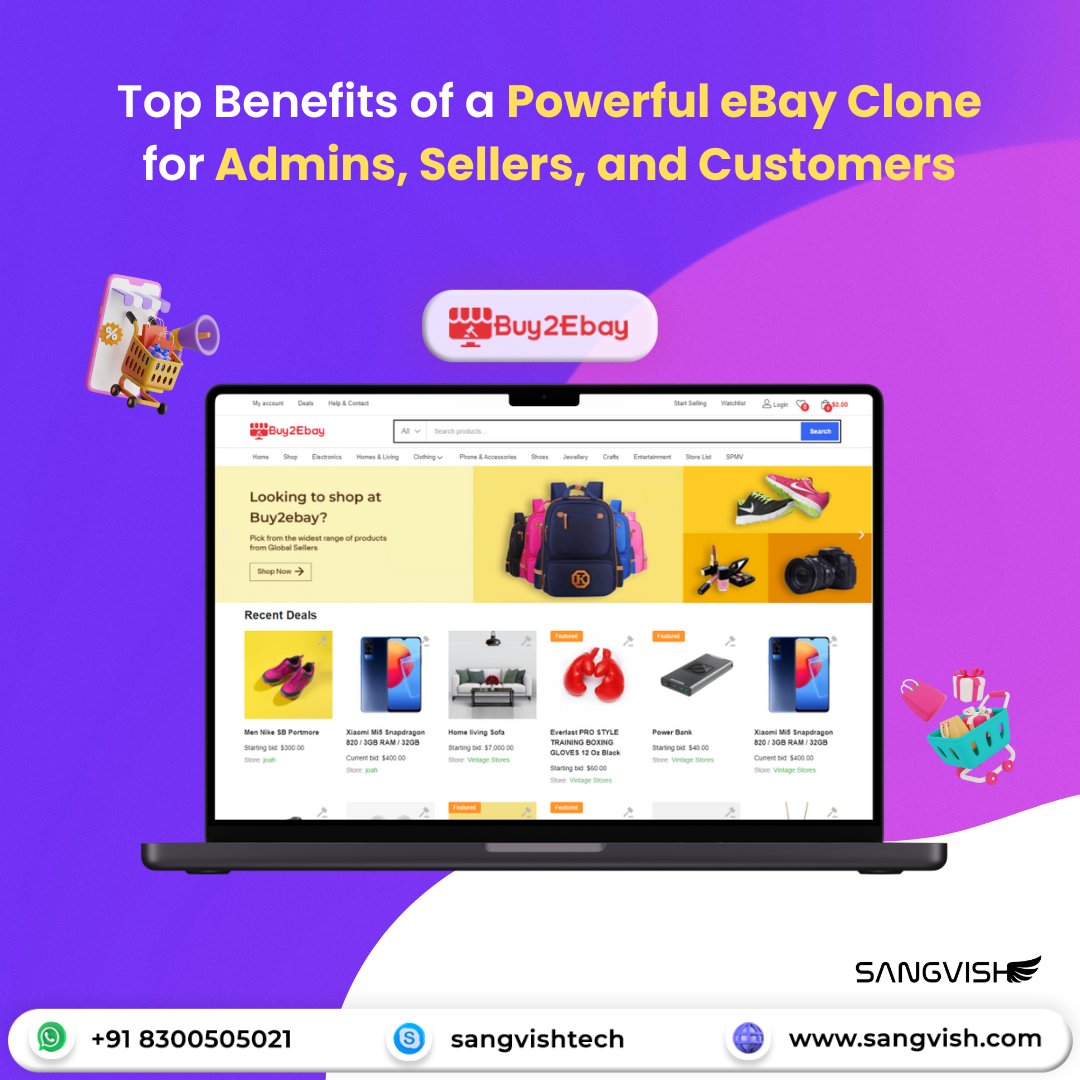 SangVishTech's tweet image. Unlock the power of #Online #marketplaces with our #eBayCloneScript! 🚀 Dive into seamless transactions, robust features, and a user-friendly experience. Boost your #business and reach new heights effortlessly. 
Explore more on our website: sangvish.com/ebay-clone/