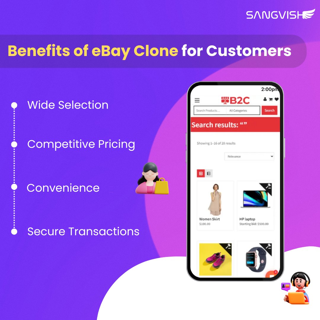 SangVishTech's tweet image. Unlock the power of #Online #marketplaces with our #eBayCloneScript! 🚀 Dive into seamless transactions, robust features, and a user-friendly experience. Boost your #business and reach new heights effortlessly. 
Explore more on our website: sangvish.com/ebay-clone/