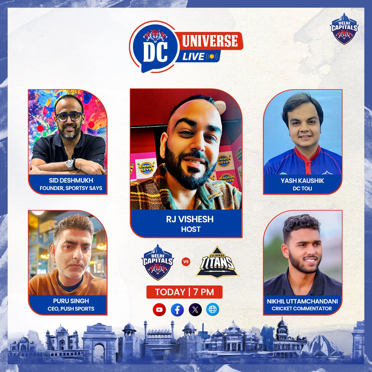 Matchday in Ahmedabad 🤝 Virtual Roars Ahead 🔥 Enjoy candid conversations around the #GTvDC game, and Roar with @dc_toli in #DCUniverseLive alongwith cricketing aficionados 😍 🎥 delhicapitals.in/watch-party